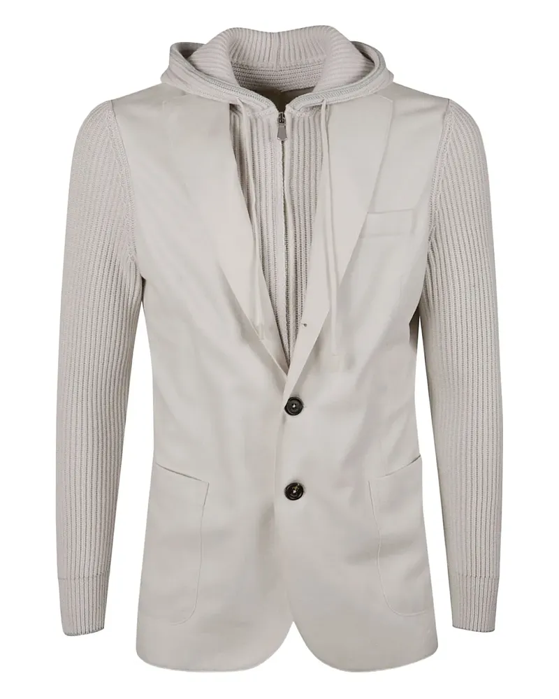 Eleventy Kapuzenjacke mit Kontrasteinsätzen - Nude Nude