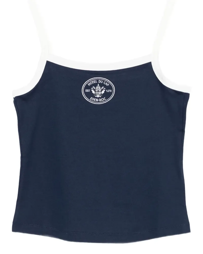 SPORTY & RICH Camisole-Top mit Logo - Blau Blau