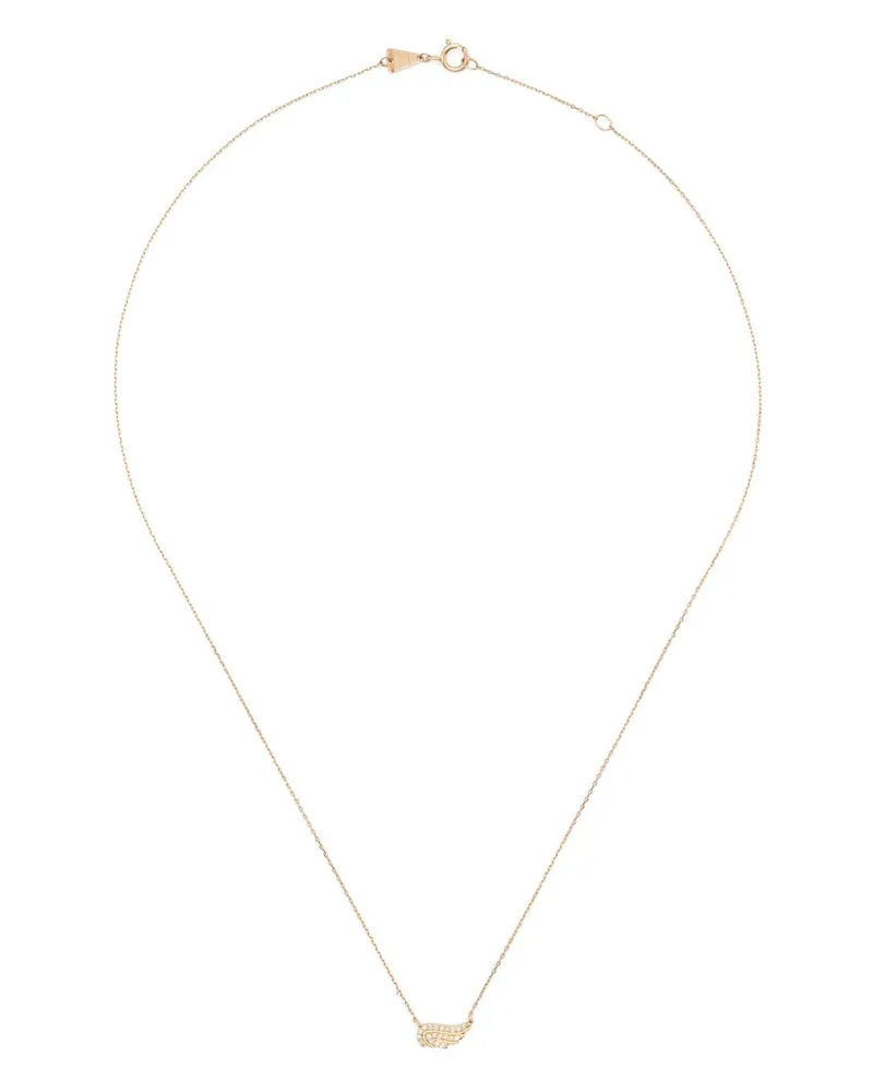 Adina Reyter 14kt Gelbgoldhalskette mit Flügelanhänger mit Diamanten Gold
