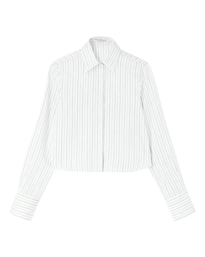 Ermanno Scervino Cropped-Hemd mit Mikro-Streifen - Weiß Weiß