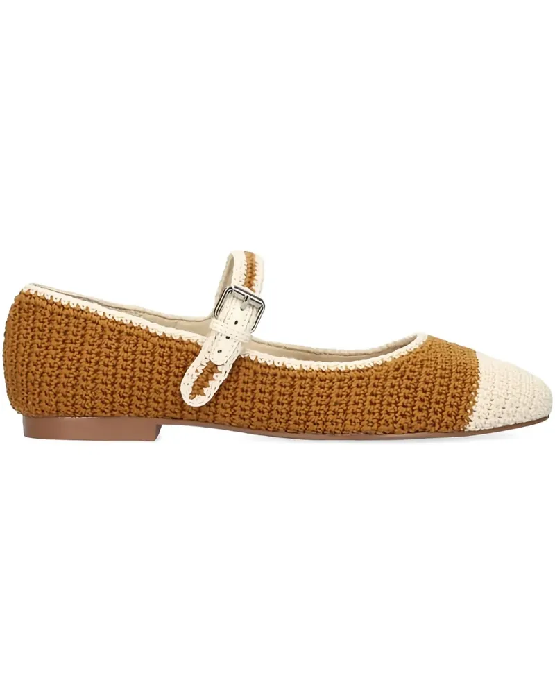 Bibi Lou crochet strap ballet flats - Braun Braun