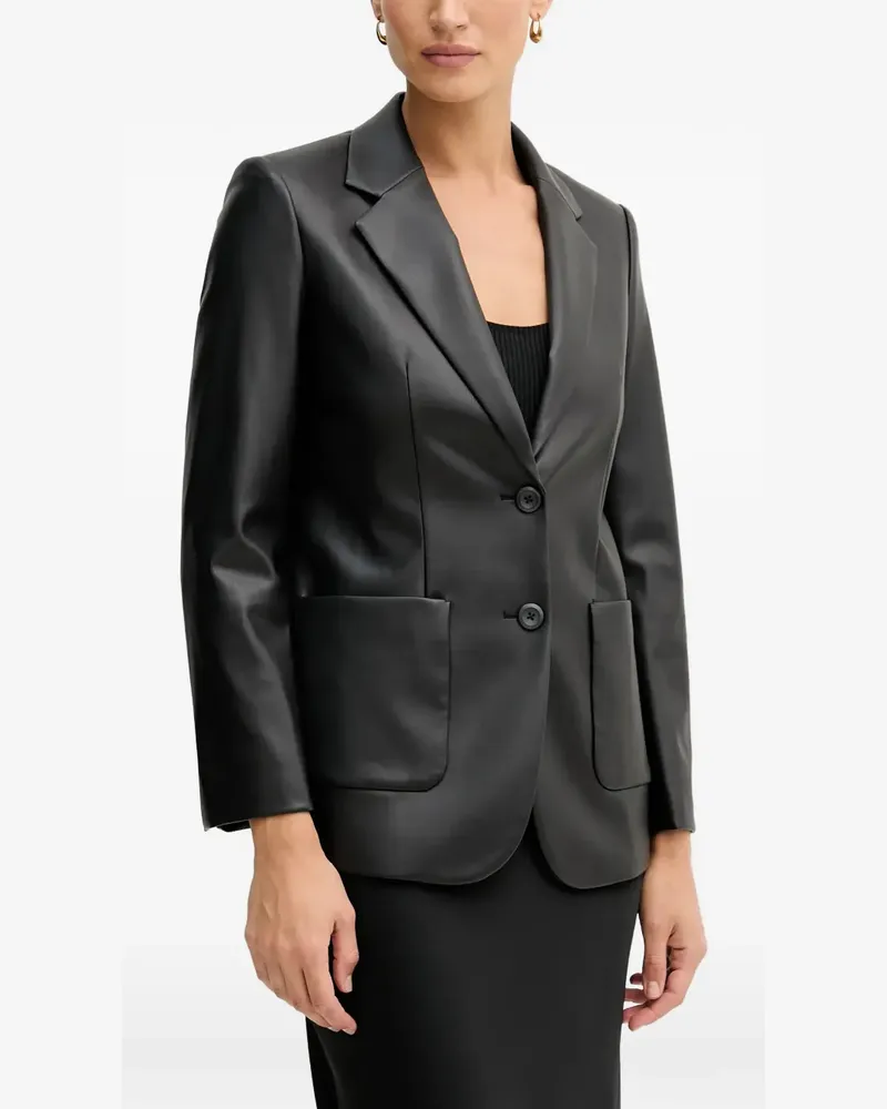Sisley faux-leather blazer - Schwarz Schwarz