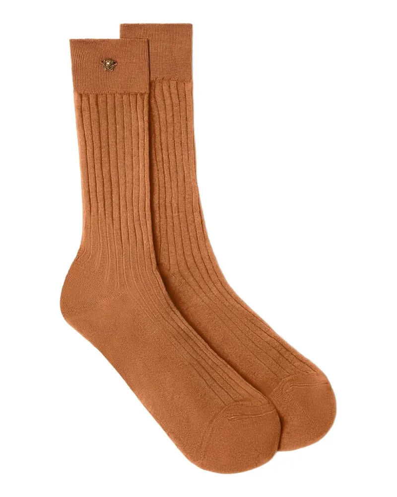 Versace Socken aus Rippstrick mit Medusa-Schild - Braun Braun