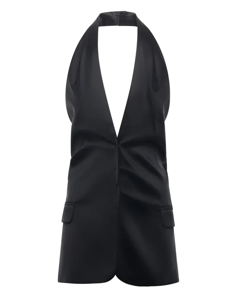 Genny Neckholder-Top mit Klappentasche - Schwarz Schwarz