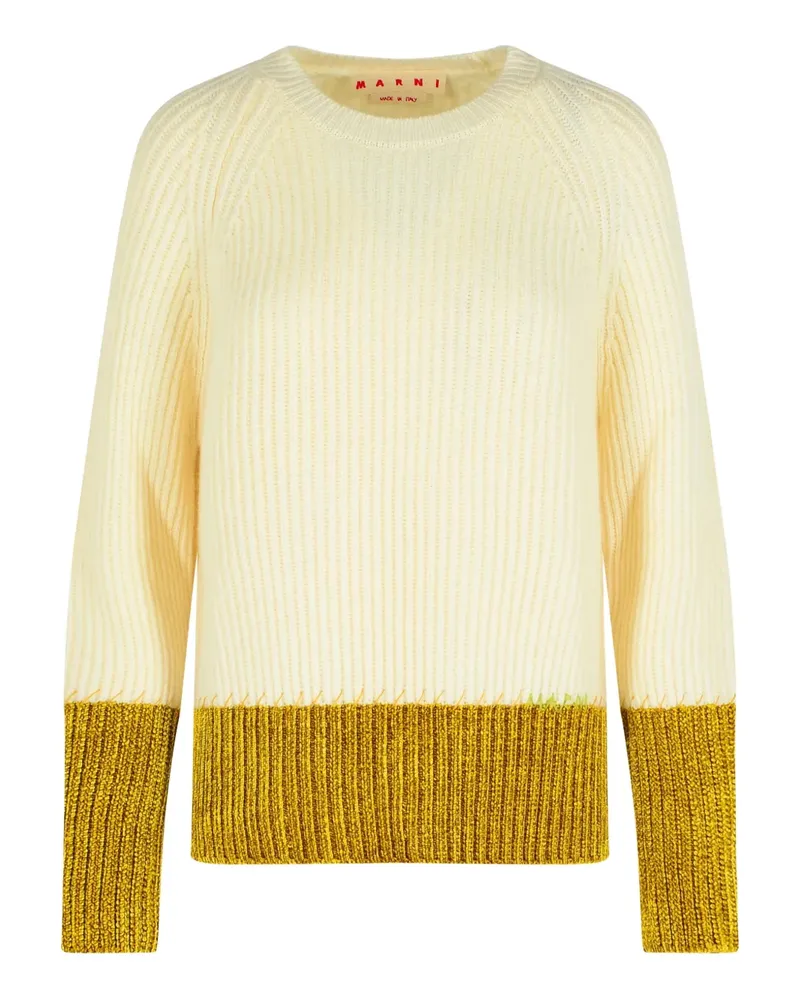 Marni Gerippter Pullover mit Kontrastsaum - Nude Nude