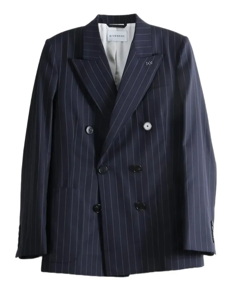 Givenchy pinstripe double-breasted jacket - Blau Blau