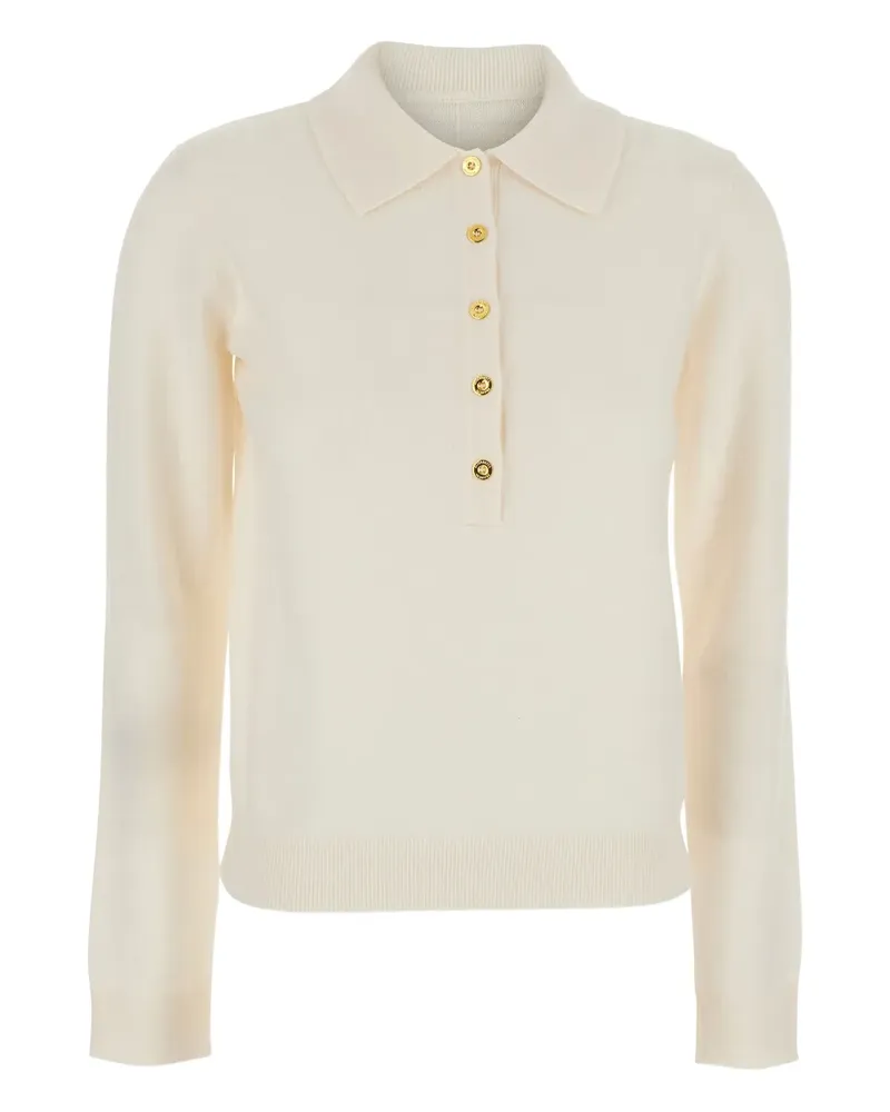 Elisabetta Franchi knitted polo top - Nude Nude