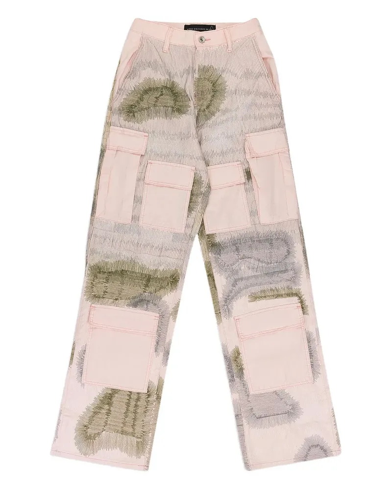 WHO DECIDES WAR Darning cargo pants - Rosa Rosa