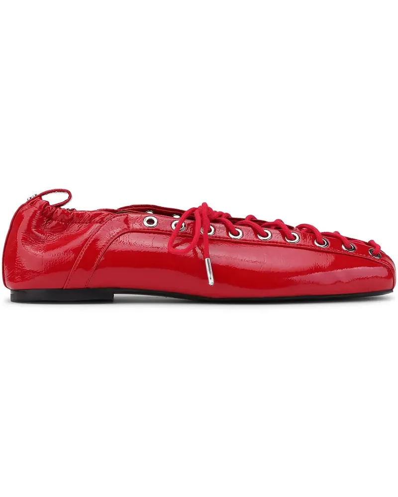 Ganni Ballerinas mit Schnürung - Rot Rot