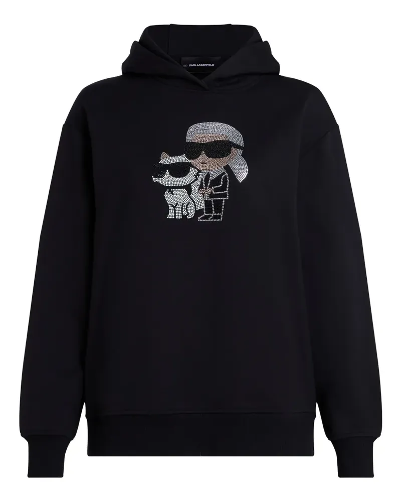Karl Lagerfeld Ikonik Karl Hoodie mit Strass - Schwarz Schwarz