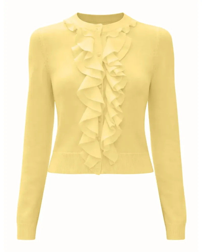 Alice + Olivia Cardigan mit rundem Ausschnitt - Gelb Gelb