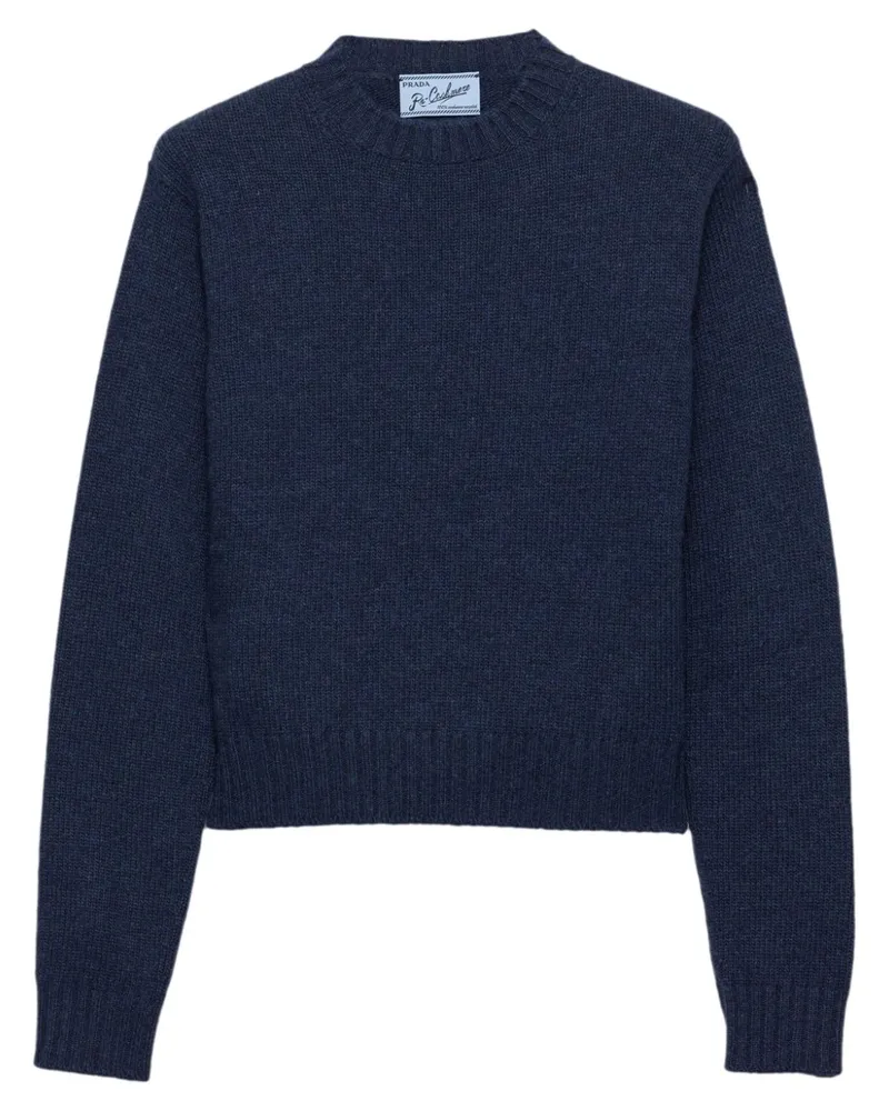 Prada Gerippter Re-Cashmere Pullover - Blau Blau