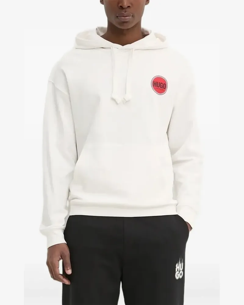 HUGO BOSS Hoodie mit Logo-Print - Weiß Weiß