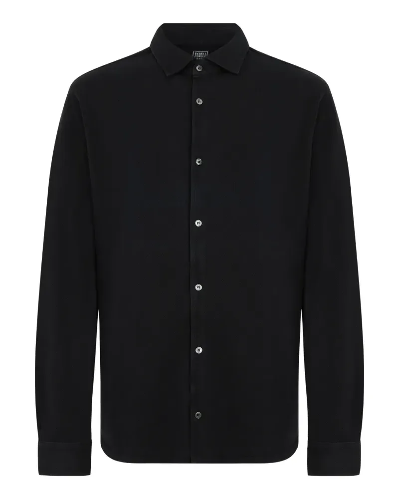 Fedeli long-sleeve button-down shirt - Schwarz Schwarz