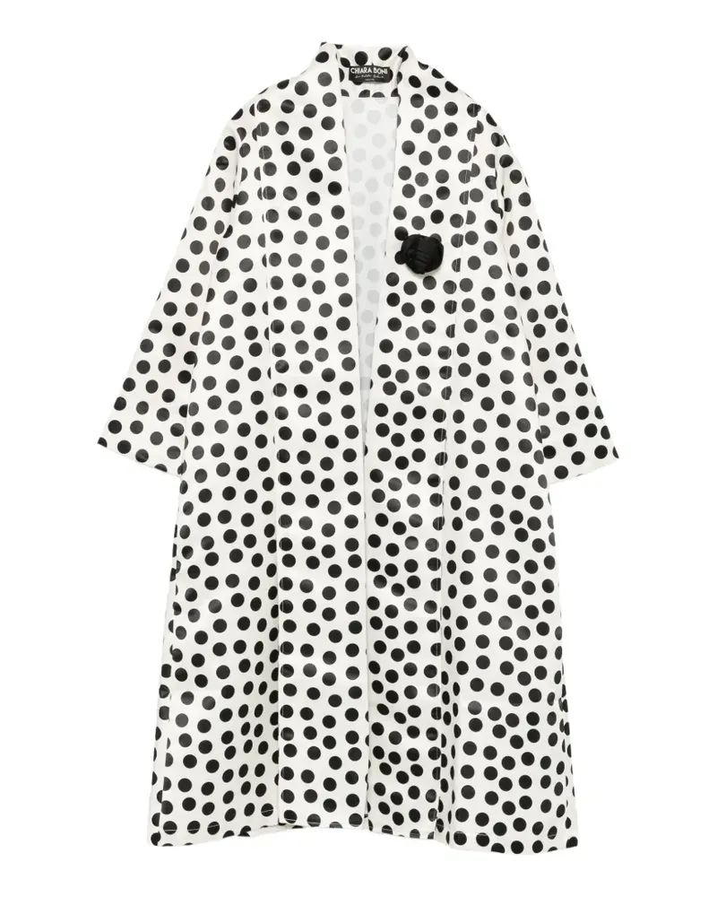 Chiara Boni polka-dot oversize coat - Weiß Weiß