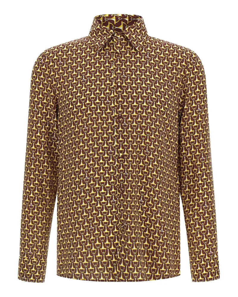 Gucci horsebit print silk shirt - Rot Rot