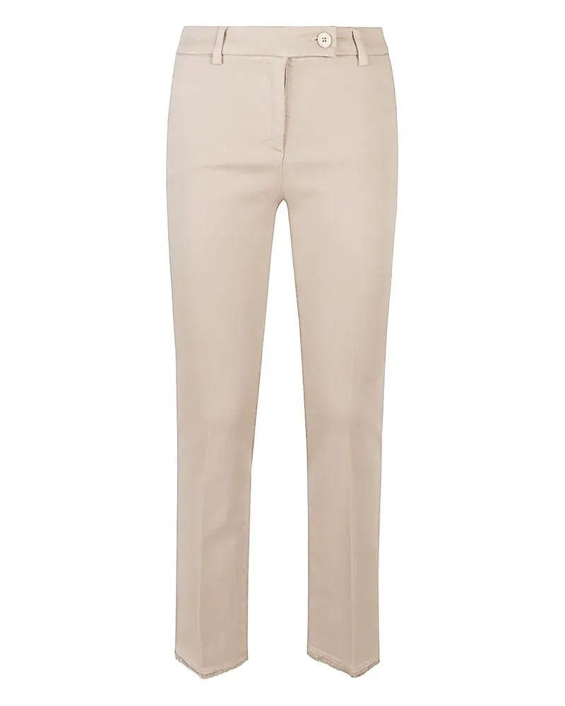 VIA MASINI 80 frayed-edges trousers - Nude Nude