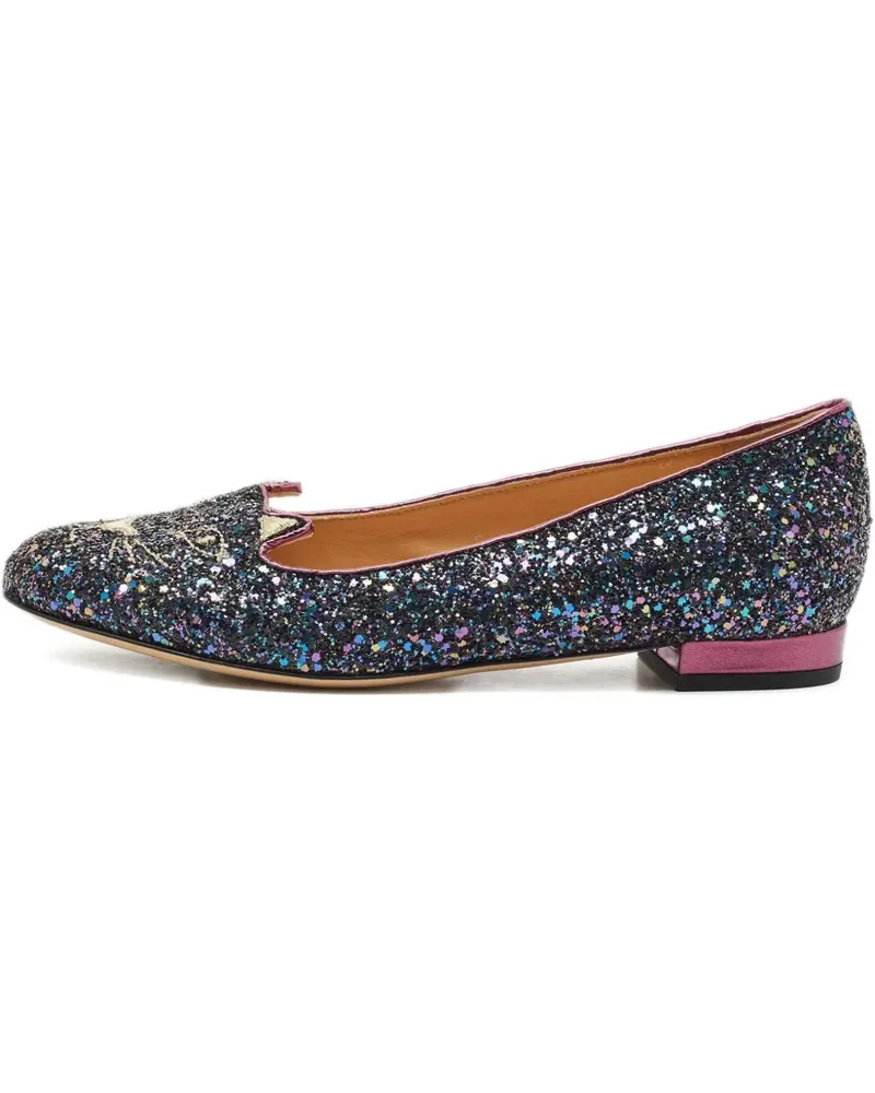 Charlotte Olympia Ballerinas mit Glitter - Blau Blau