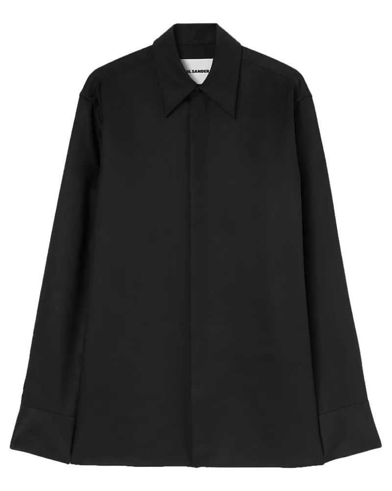 Jil Sander Klassisches Twill-Hemd - Schwarz Schwarz