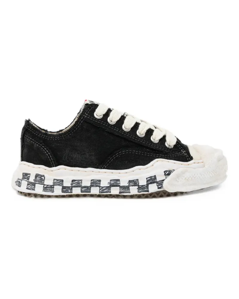 MIHARAYASUHIRO Hank OG Sneakers mit Graffiti-Check - Schwarz Schwarz