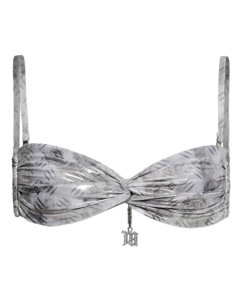 MISBHV twisted chain-detail bikini top - Silber Silber