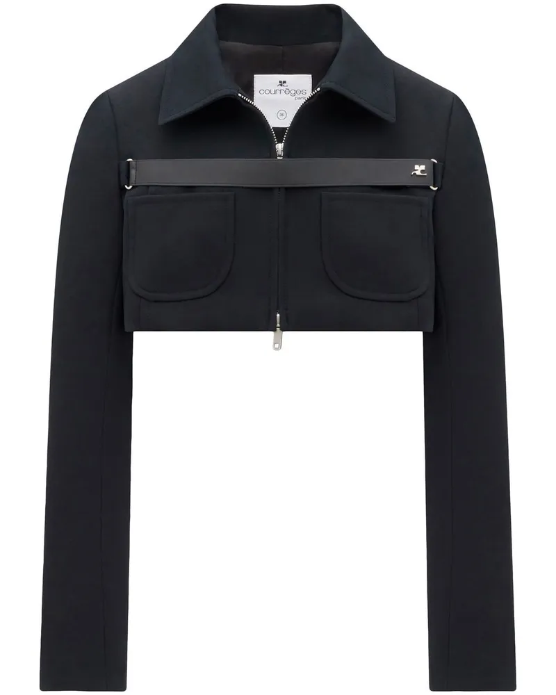 Courrèges Klassische Cropped-Jacke - Schwarz Schwarz