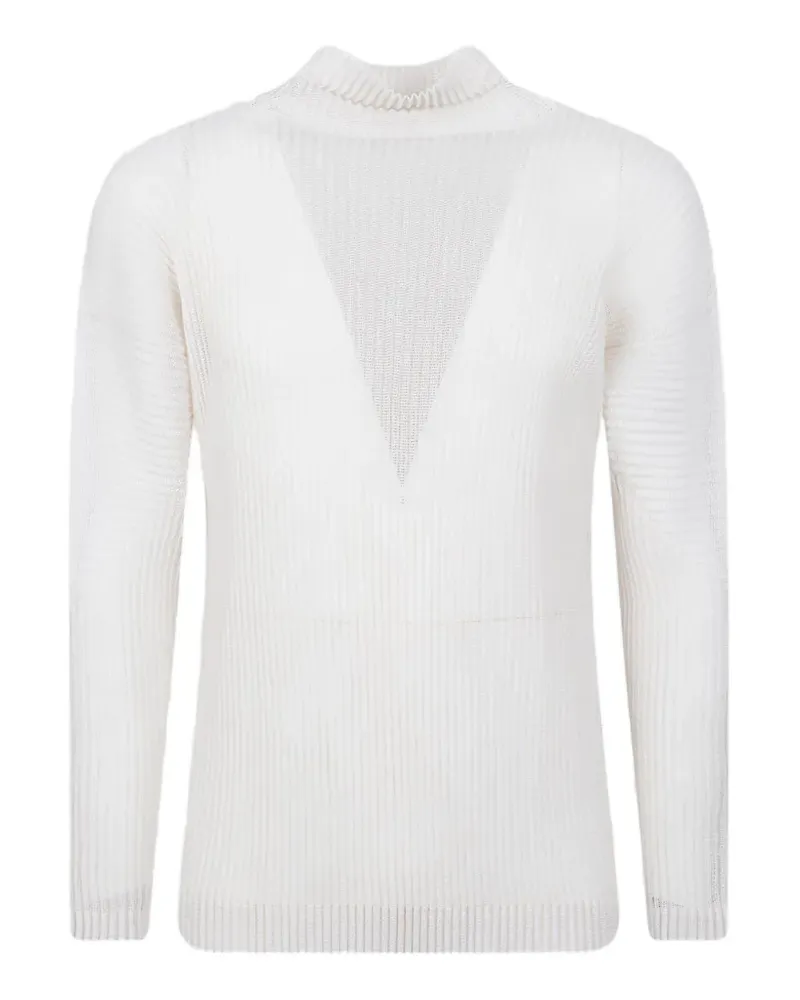 Issey Miyake Rustic Mesh plissé-effect sweater - Nude Nude