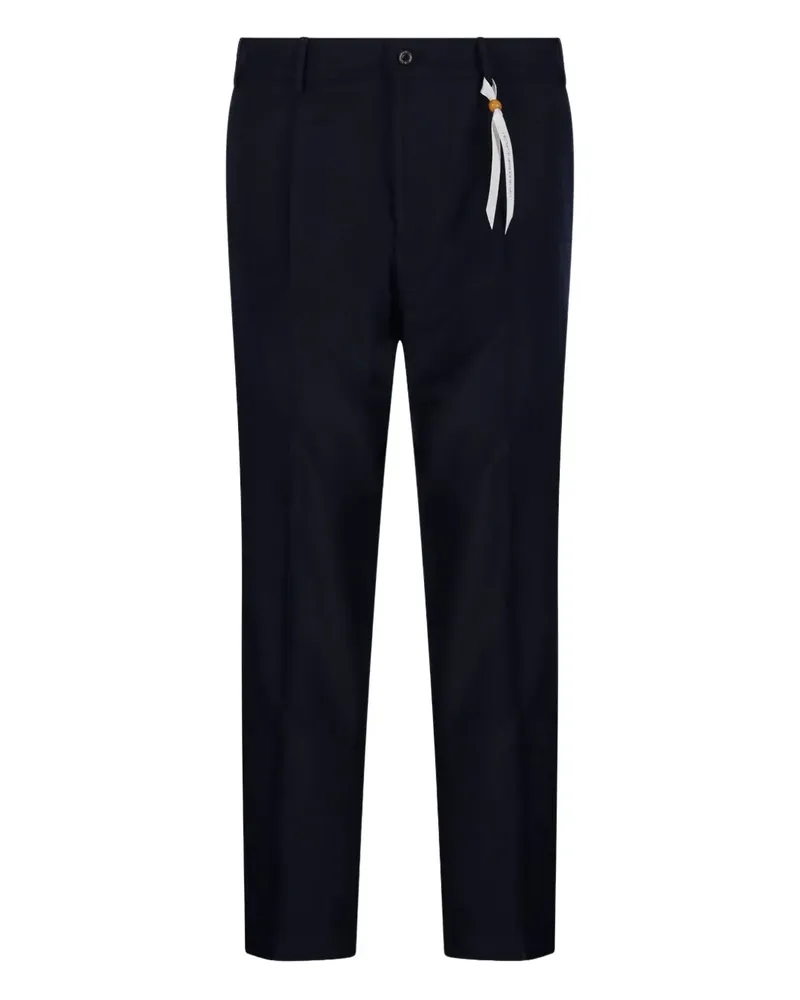 Biagio Santaniello pleated ribbon-detail trousers - Blau Blau