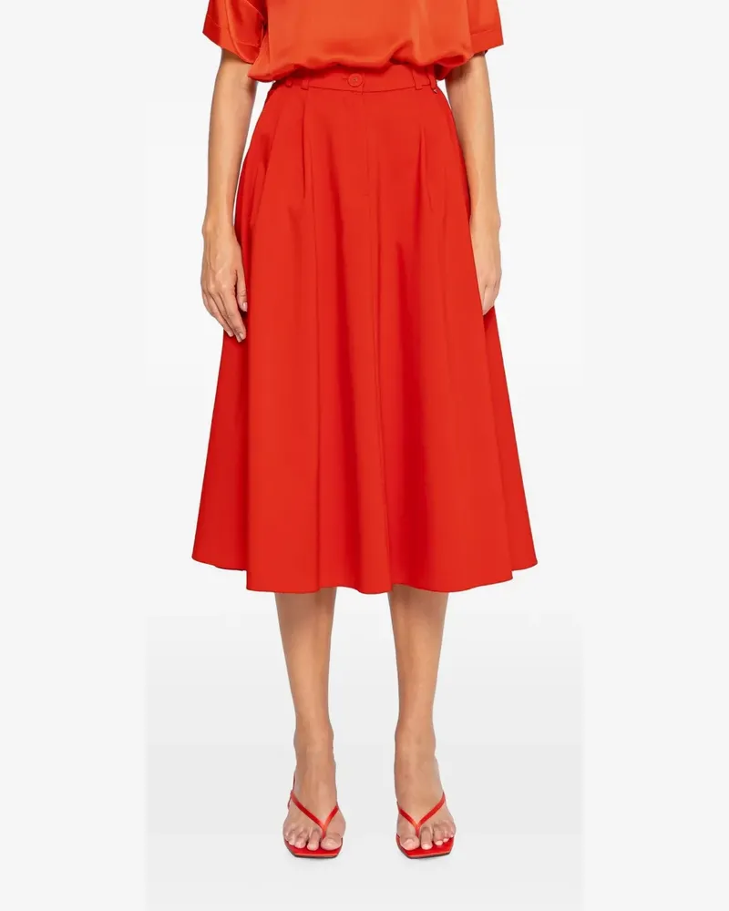 NISSA high-waisted cotton midi skirt - Rot Rot