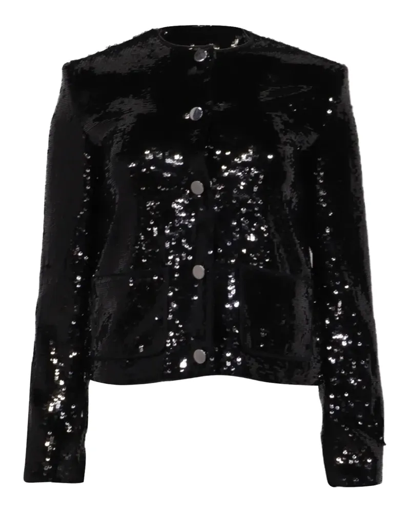 Theory Cropped-Jacke mit Pailletten - Schwarz Schwarz