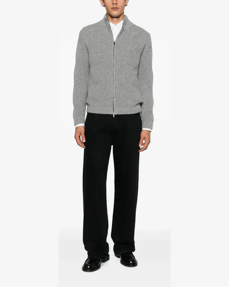 Daniele Fiesoli cable-knit zip-up sweater - Grau Grau