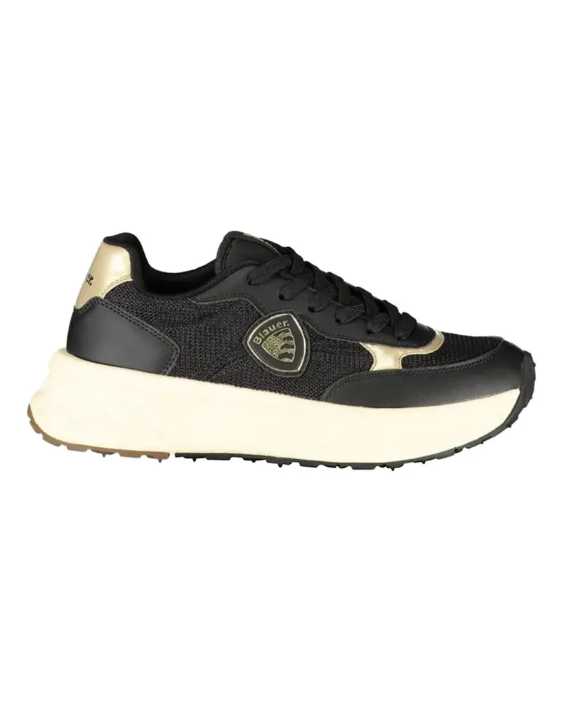 Blauer logo-patch sneakers - Schwarz Schwarz