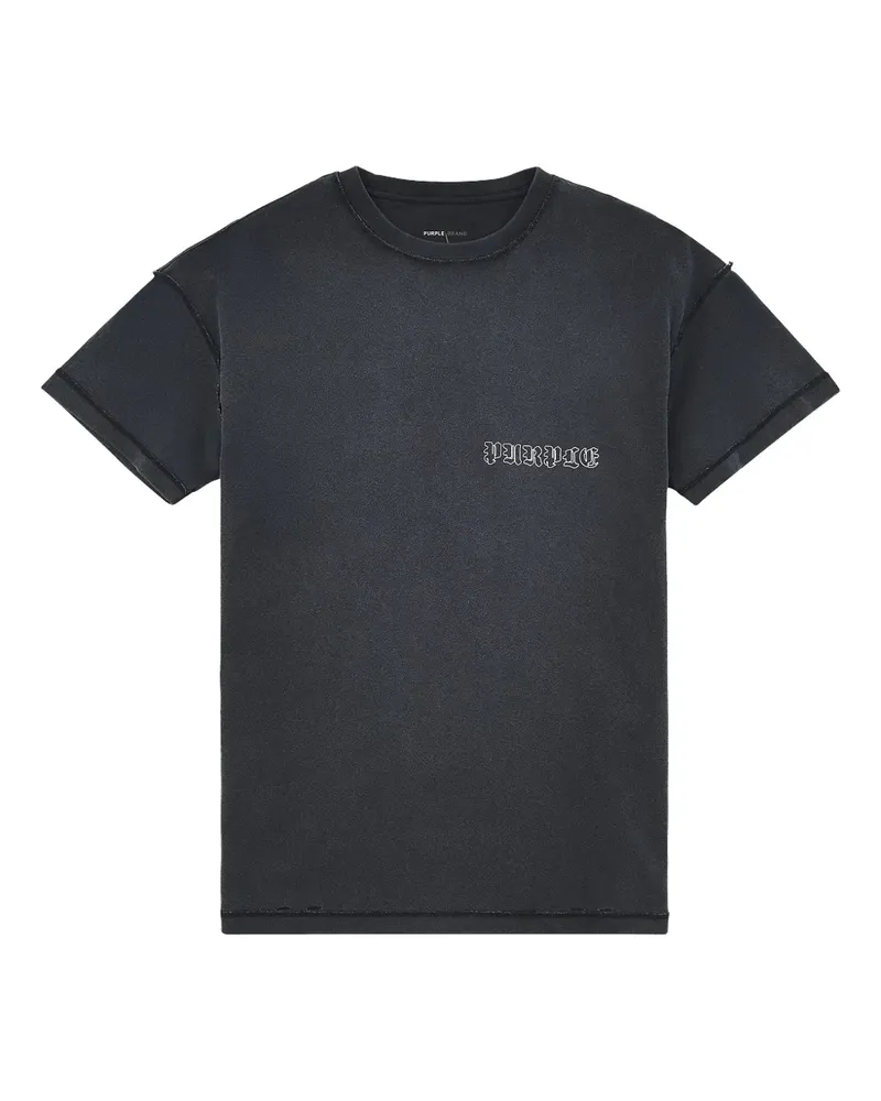 PURPLE BRAND T-Shirt mit Pfeilen - Schwarz Schwarz