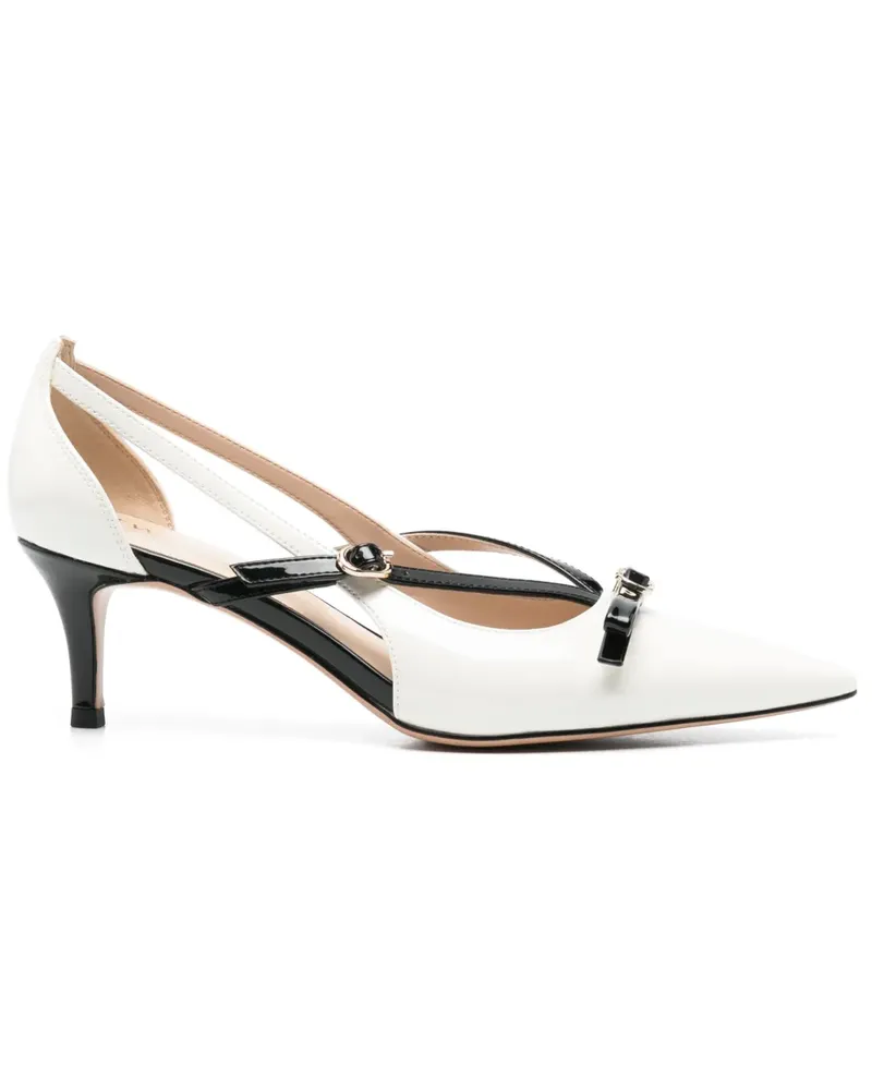 Twin-Set Pumps mit Schleife 60mm - Weiß Weiß