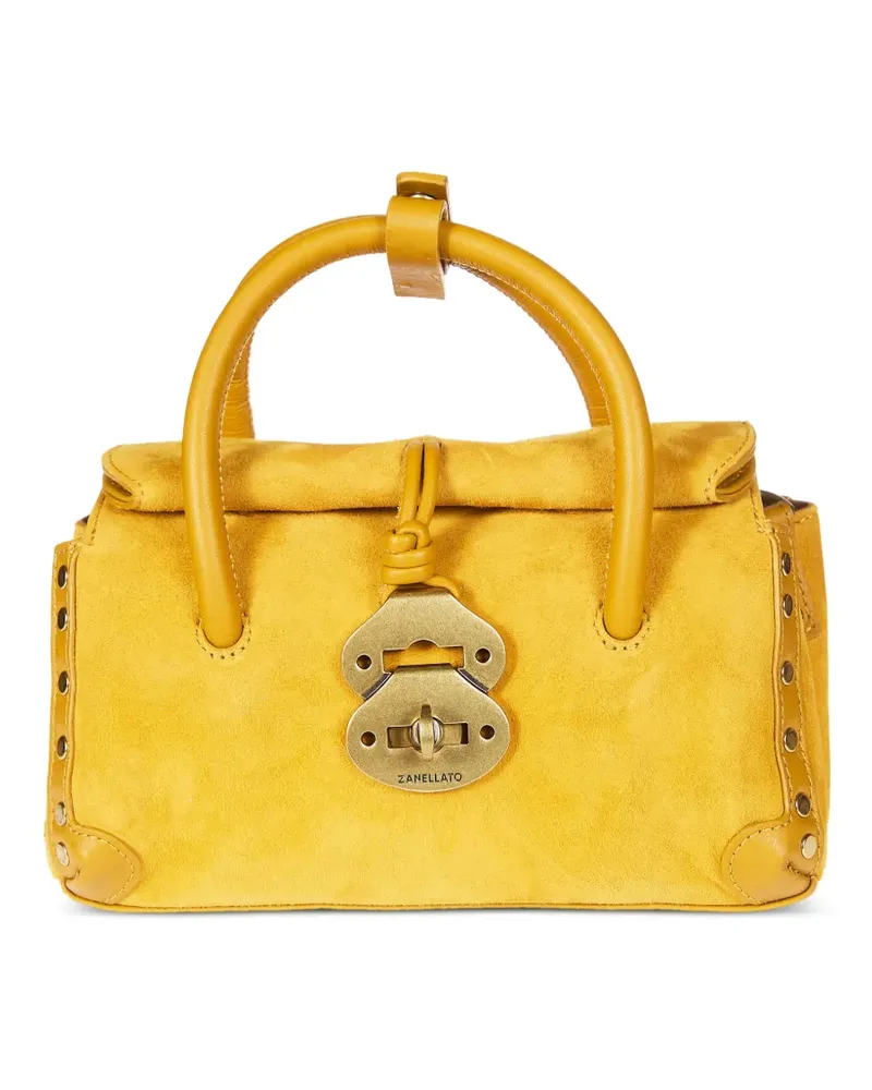 Zanellato Dotta studded suede tote bag - Gelb Gelb