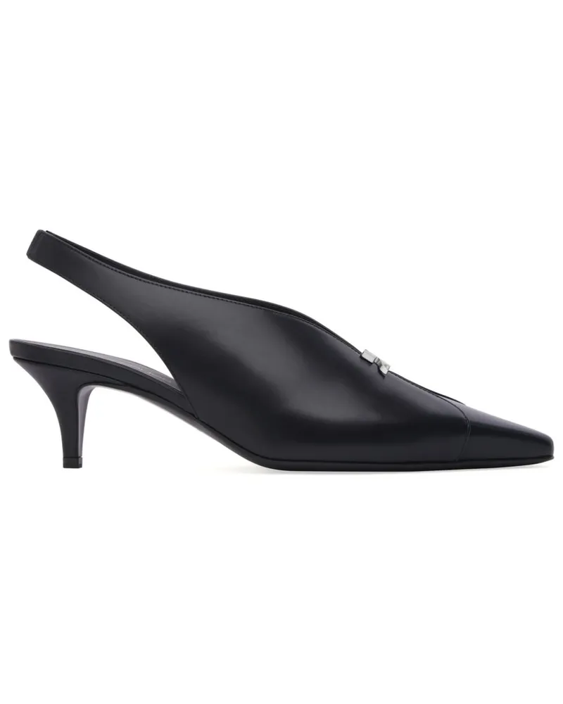 Courrèges Slingback-Pumps mit Logo-Schild - Schwarz Schwarz