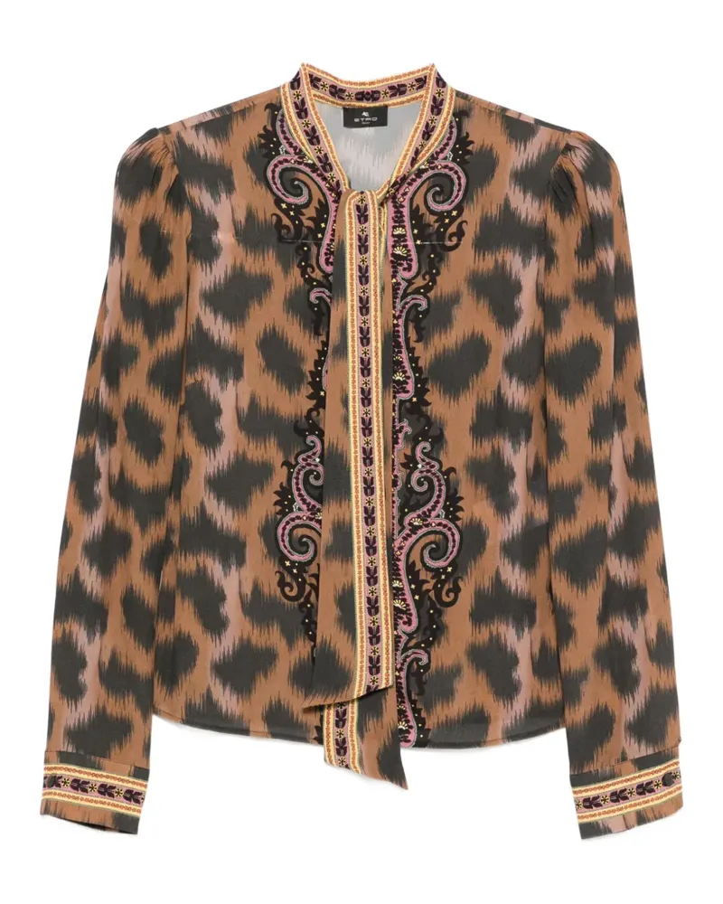 Etro animal-pattern blouse - Nude Nude