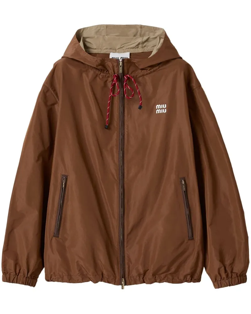 Miu Miu Klassische Kapuzenjacke - Braun Braun