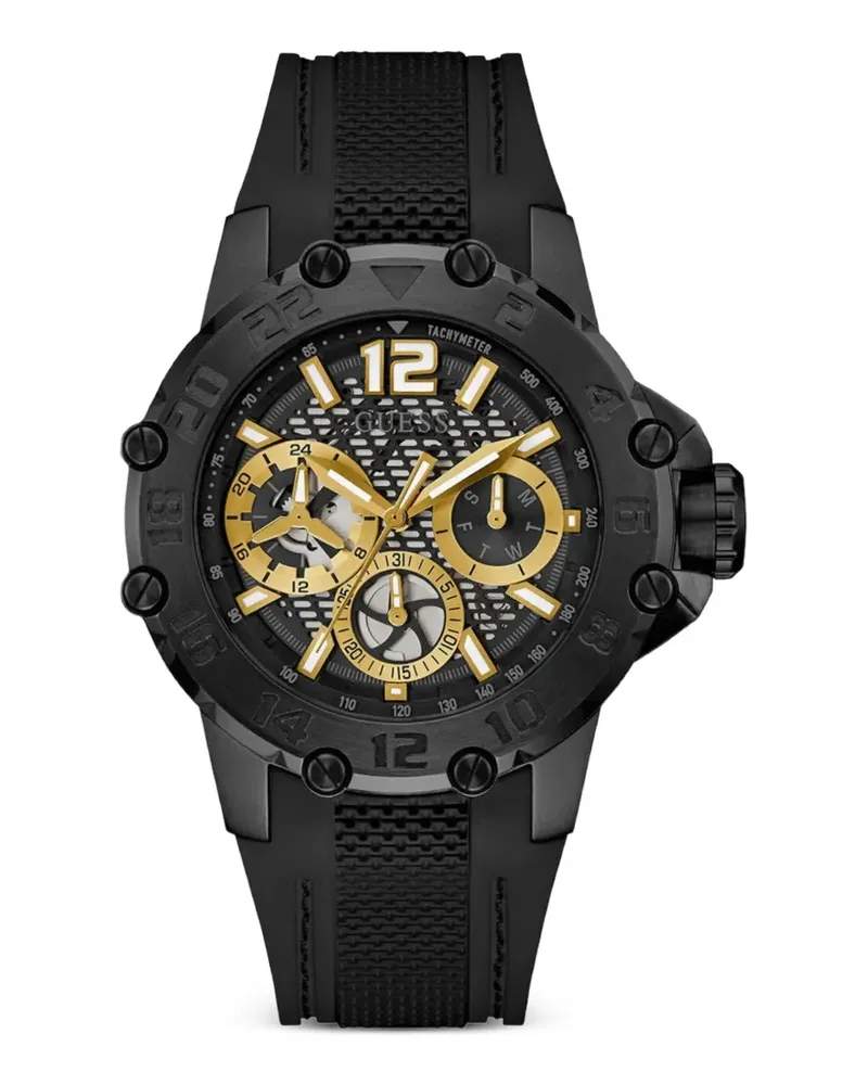 Guess round-shape 46mm watch - Schwarz Schwarz