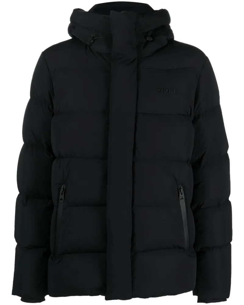 Mackage Gefütterte Jacke mit Logo-Prägung - Schwarz Schwarz