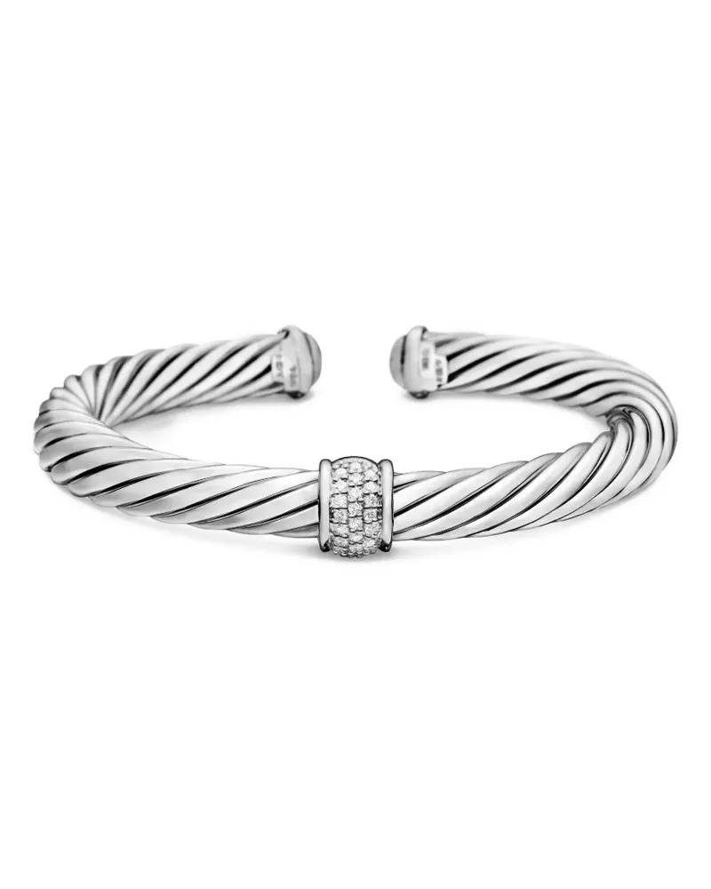 David Yurman Classic Cable Station Armband aus Sterlingsilber (7mm Silber