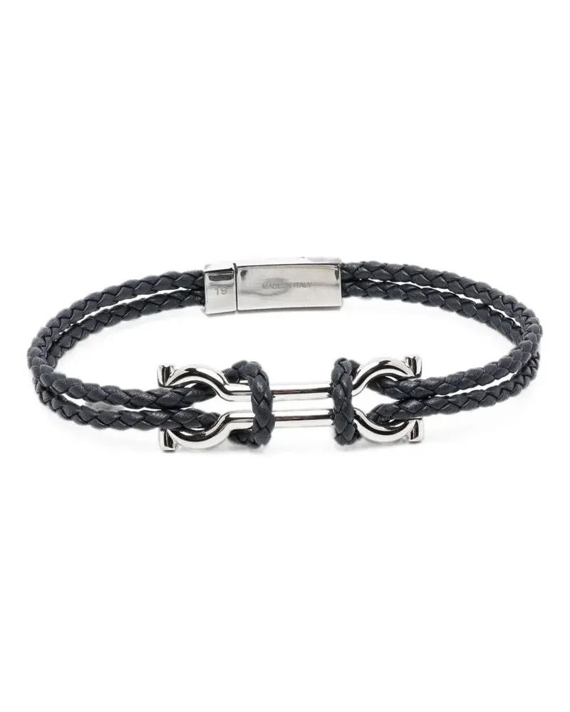 Ferragamo Gancini braided leather bracelet - Silber Silber