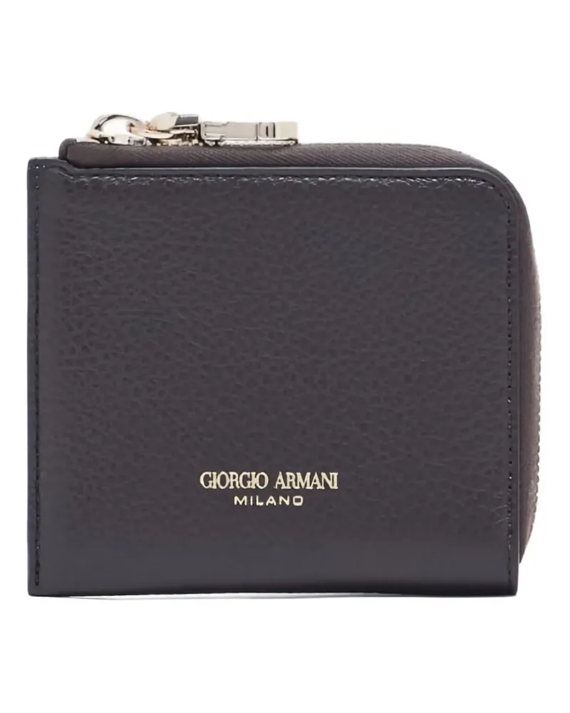 Giorgio Armani logo-stamp leather wallet - Braun Braun