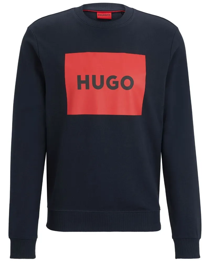 HUGO BOSS Duragol Frottee-Sweatshirt mit Logo-Print Blau