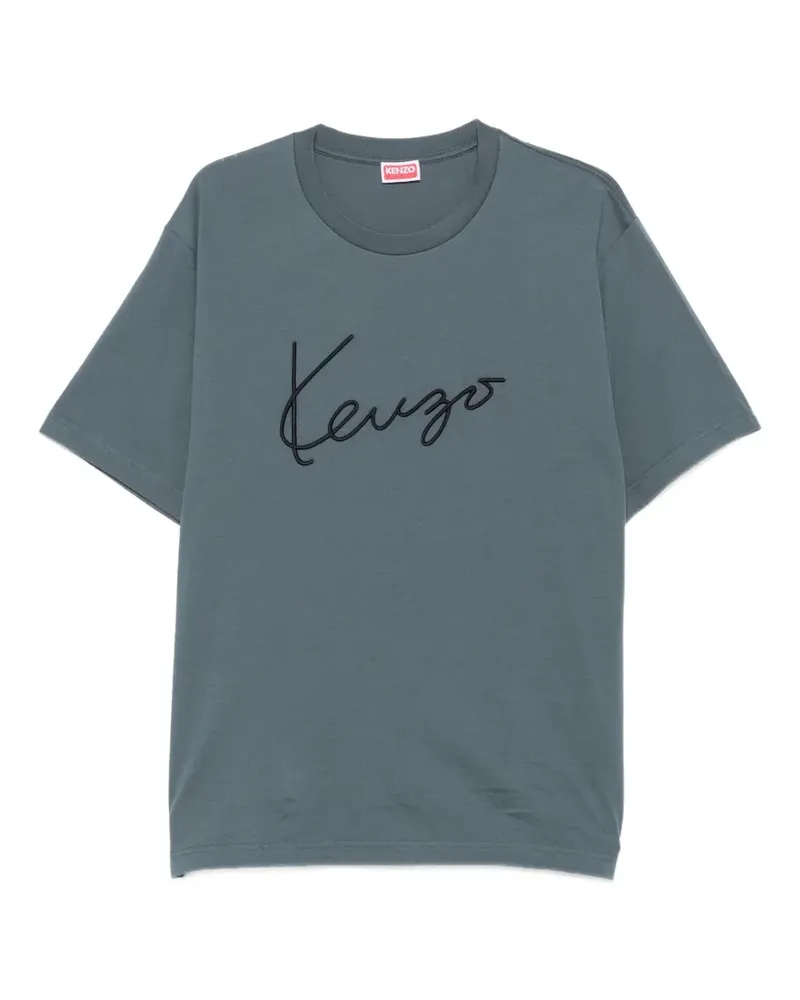 Kenzo T-Shirt mit Logo-Stickerei - Blau Blau