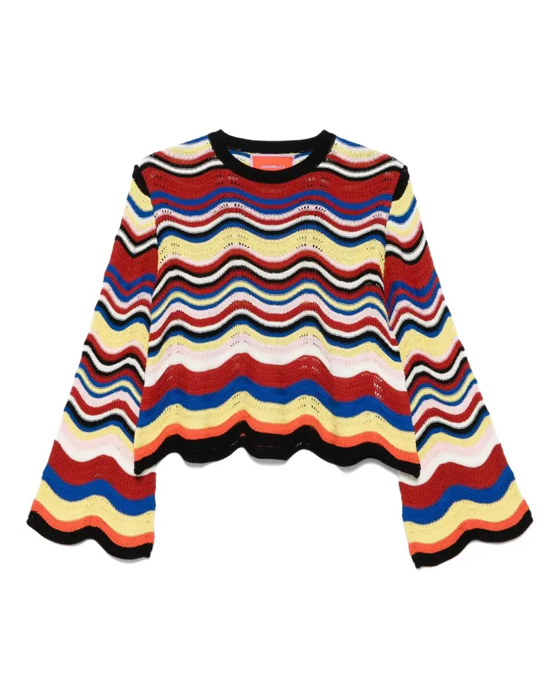 La DoubleJ Pullover mit Wellenmuster - Rot Rot