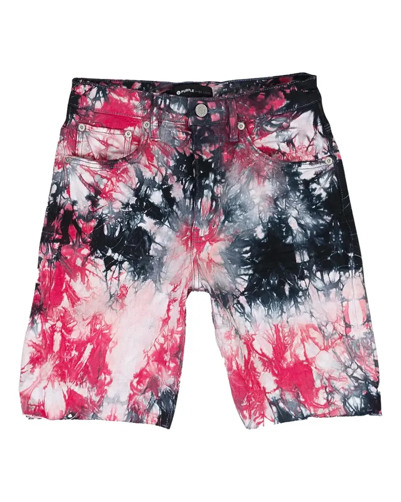 PURPLE BRAND Batik-Shorts mit Monogramm - Schwarz Schwarz