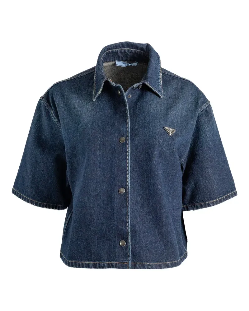 Prada Jeanshemd im Cropped-Design - Blau Blau