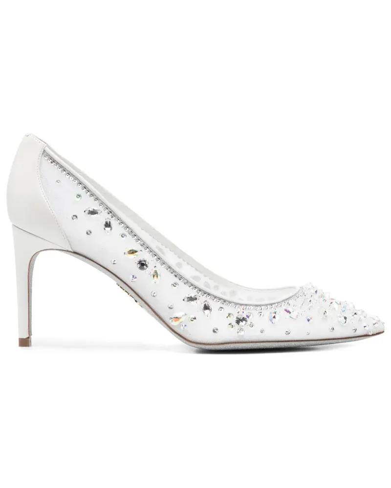 René Caovilla Cinderella Pumps 80mm - Weiß Weiß