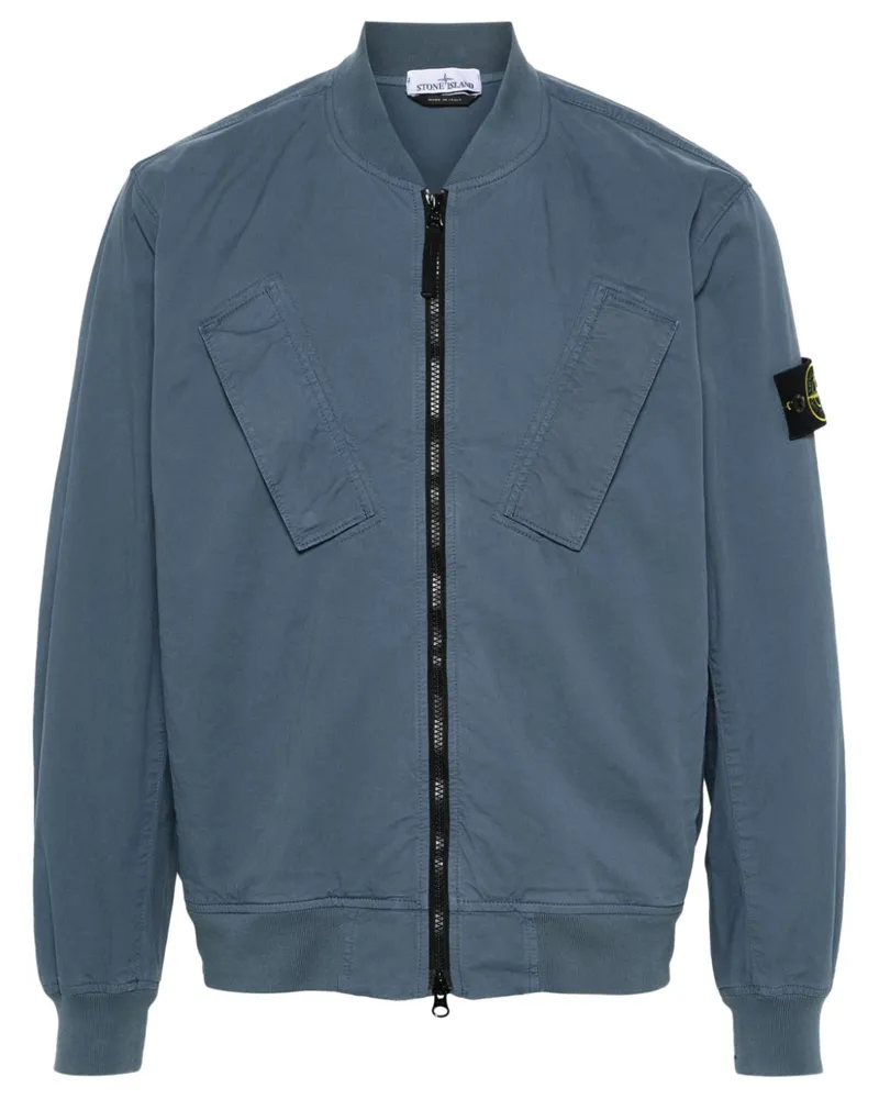 Stone Island Bomberjacke mit Kompass-Patch - Blau Blau